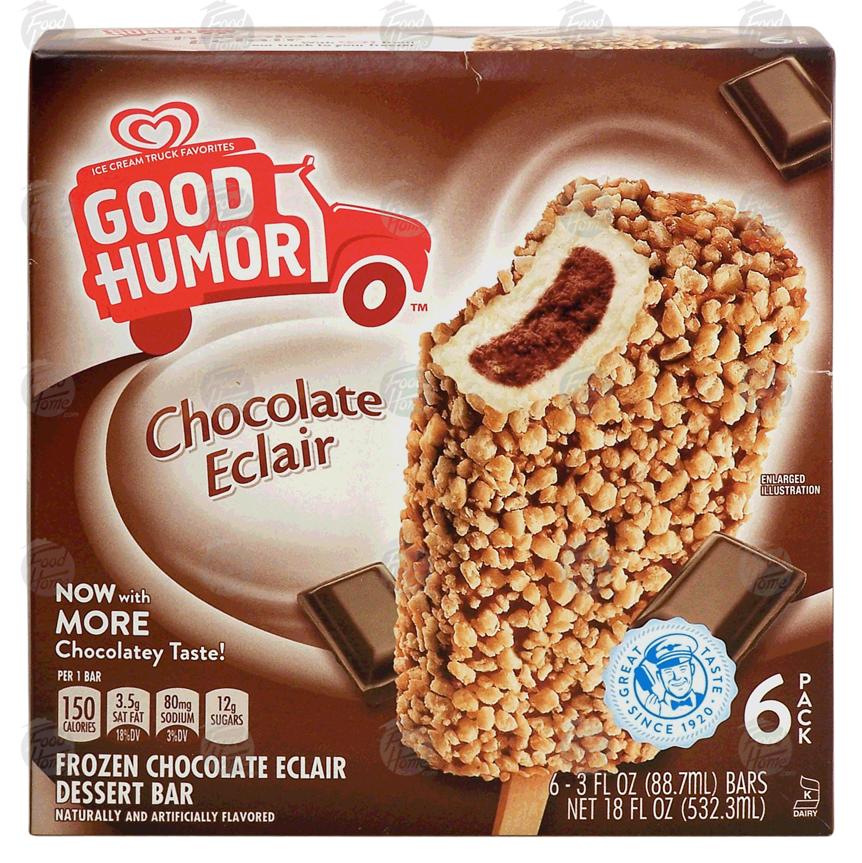 Good Humor  frozen chocolate eclair dessert bar, 6 pack Full-Size Picture